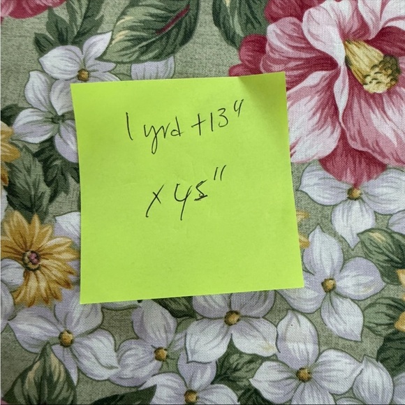 Vintage VIP Cranston Floral Pink White Green Quilting Cotton Fabric 1 yrd+13"x45 - Picture 7 of 8